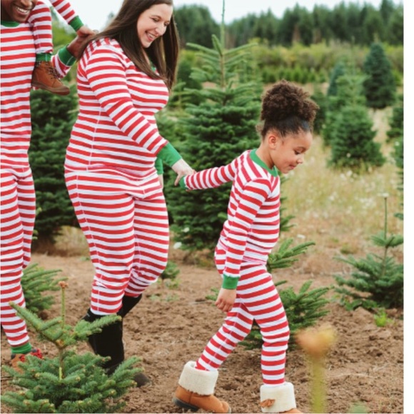 [Hanna Andersson] Red and White Striped Long John Pajamas- Size US 5 (110 cm) - Picture 11 of 12